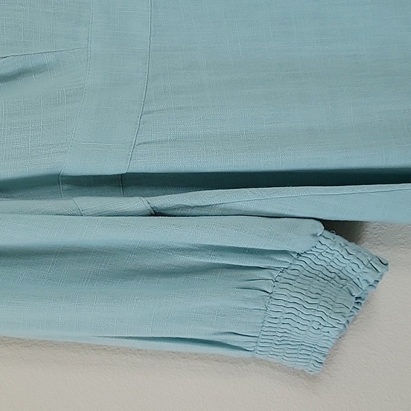 NWOT J. Jill Light Blue Linen Blend Button Down Dress Size Small Petite SP - Picture 3 of 8
